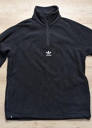 Adidas originals флисовый свитшот half-zip черный xs/s