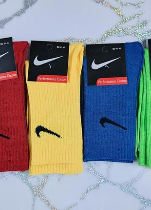 Носки мужские nike высокие хлопковые яркие 41-45