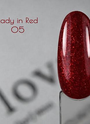 Гель-лак toki toki lady in red 05 (рубіново-червоний з шимером)