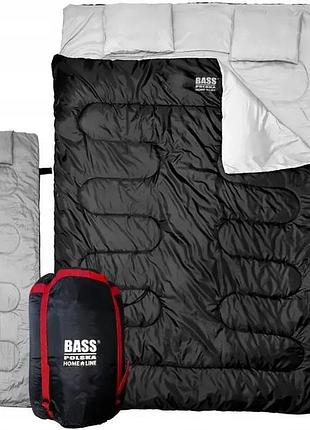 Двухместный спальный мешок 220x150 см bass polska bh 41996 с подушками