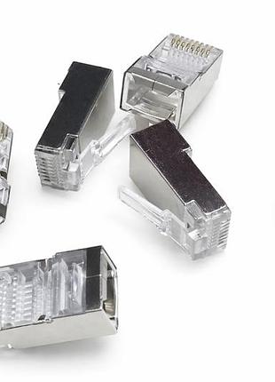 Качественный коннектор rj-45 ftp (металл) экранирован - цена за 20 шт.