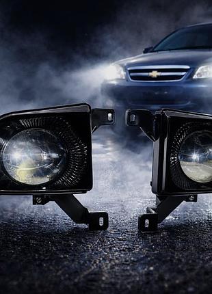 Протитуманні лазерні фари led 80w daewoo chevrolet lacetti на лачетти, алюміній чіткий кордон