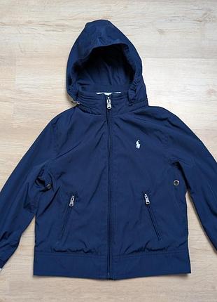 Детская ветровка polo ralph lauren темно-синяя размер 5 (4-5 лет)