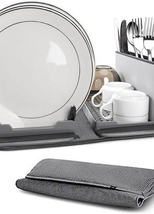Сушарка для посуду з килимком і піддоном scalable drain rack