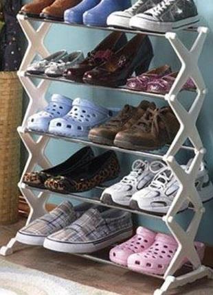 Полка для обуви shoe rack на 15 пар пластик 2615