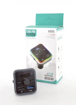 Fm-трансмиттер m26 bt 1+mp3