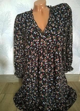 Платье zara цветочный принт