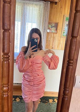 Атласное мини платье 4