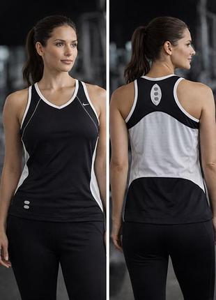 Майка спортивна жіноча nike dri-fit розмір m  укр 44–46 чорна топ для бігу фітнес зал