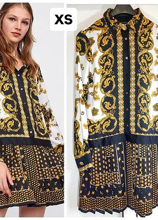 Нереально красивое яркое фирменное платье от zara зара xs