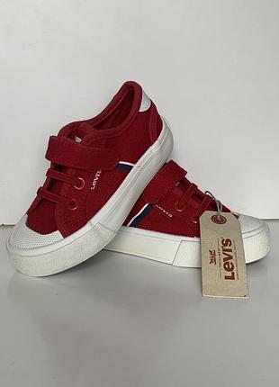 Червоні дитячі кеди бренду levi's оригінал модель maui mini