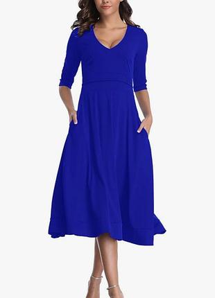 Жіноче плаття кольору електрик розмір 2xl/3xl
