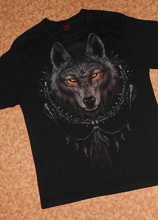 Футболка spiral/wolf dreams/волк/ловец снов