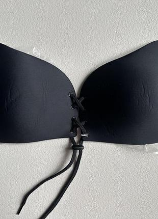 Бюстгальтер невидимка fly bra самоклеючий - чорний, чашка d
