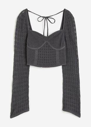 В'язаний топ кроше з широкими рукавами h&m p s