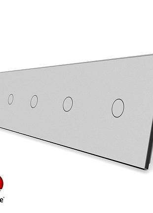 Умный сенсорный выключатель zigbee 5 сенсоров 1000 вт серый стекло livolo