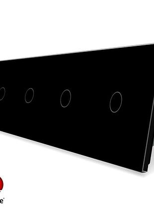 Умный сенсорный выключатель zigbee 4 сенсора 1000 вт черное стекло livolo