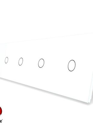 Умный сенсорный zigbee выключатель 5 сенсоров 1000 вт белое стекло livolo