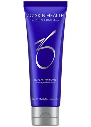 Скраб для нормальної та жирної шкіри схильної до акне zo skin health dual action scrub, 116 г
