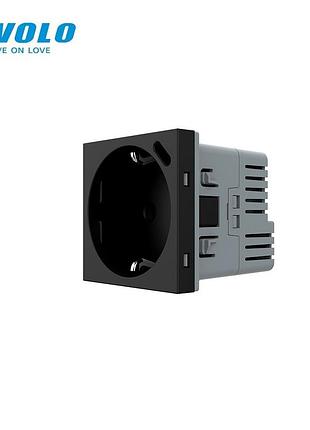 Электрическая розетка livolo usb type-c 18вт 16а 230в черная с заземлением и шторками