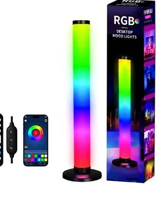 Rgb настольная лампа 40 см черная с пультом управления для создания атмосферного освещения vertical 360