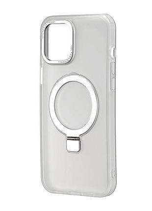 Чехол силиконовый magsafe противоударный для iphone 12 pro max белый