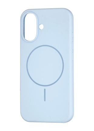 Чехол силиконовый magsafe противоударный для iphone 16 голубой