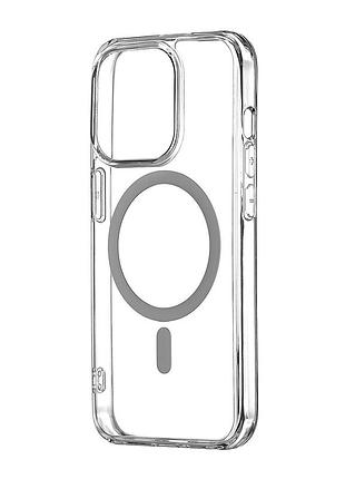 Чехол силиконовый прозрачный с magsafe противоударный для iphone 15 pro