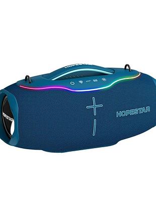 Портативная bluetooth колонка 220 вт 24000 мач ipx6 usb aux hopestar h90 синий
