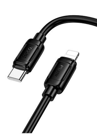 Кабель hoco x115 surpass lightning силиконовая оплётка быстрая зарядка для iphone черный