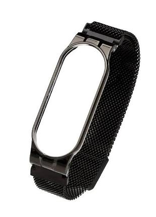 Ремешок из нержавеющей стали с магнитным замком для mi band 7 черный