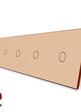 Умный сенсорный zigbee выключатель 5 сенсоров 1000 вт золото стекло livolo