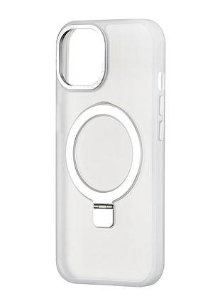 Чехол силиконовый magsafe противоударный для iphone 15 белый