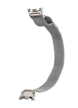 Ремешок миланская петля нержавеющая сталь для mi band 8/9/10 серебро магнитный