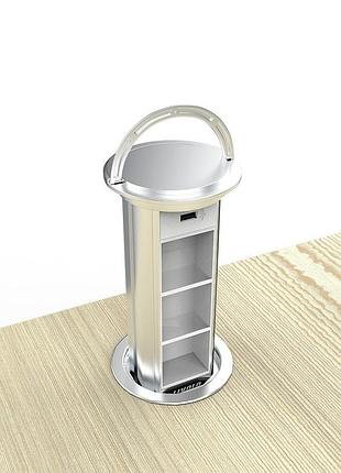 Пустая выдвижная розетка 3 поста с usb 2.1 а серебряная алюминий для мебели livolo