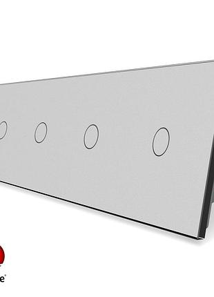 Розумний сенсорний вимикач zigbee 4 сенсори 1000 вт сіре скло livolo