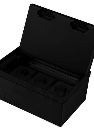 Розетка напольная тройная livolo черная 3 розетки 16 а 3500 вт ip54 нержавеющая сталь 200×130×84 мм скрытого монтажа