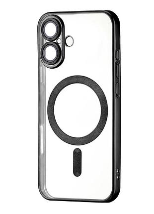 Чехол силиконовый ductil metallic edge с magsafe для iphone 16 защита камеры черный