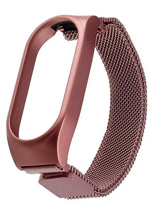Ремешок из нержавеющей стали для mi band 8 с магнитным замком розовое золото