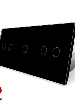 Умный сенсорный zigbee выключатель 5 сенсоров 1000 вт черное стекло livolo