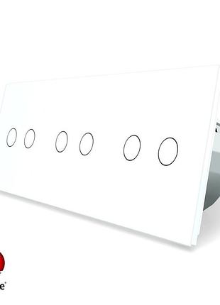Умный сенсорный zigbee выключатель 6 сенсоров 1000 вт белый livolo для управления освещением