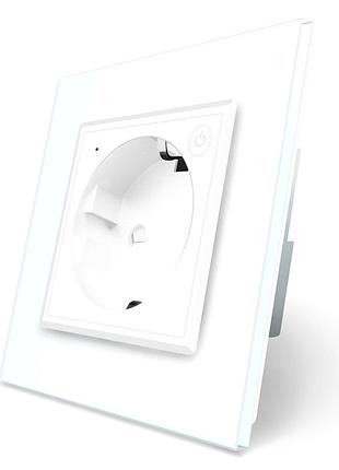 Умная розетка zigbee 3500 вт 16 а белая с заземлением livolo для управления приборами
