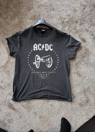 Темно сіра футболка  "ac/dc" xl