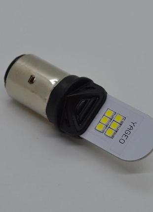Лампа фары led ba20d 6 диодов со стабилизатором ( дальний 6диод, ближний 3диод )