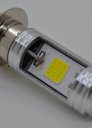 Лампа фары led 1 ус p15d cob для фар мотоцикла 6000к дальний/ближний 12в