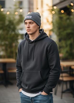 Шапка мужская осень/зима jack & jones 12238241*60 unisex серый one size