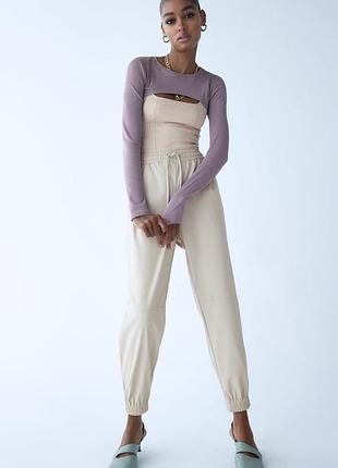 Шкіряні штани zara