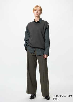 Штани uniqlo з велюрового джерсі широкий крій