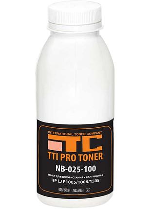 Тонер tti pro для hp lj 1010/1022/p1005/1505 бутль 100г black (nb-025-100) универсальный