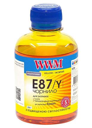 Чернила wwm для epson stylus photo r1900/r2000 200г yellow водорастворимые (e87/y) светостойкие